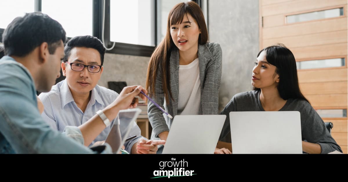 A small business team working on a strategy.